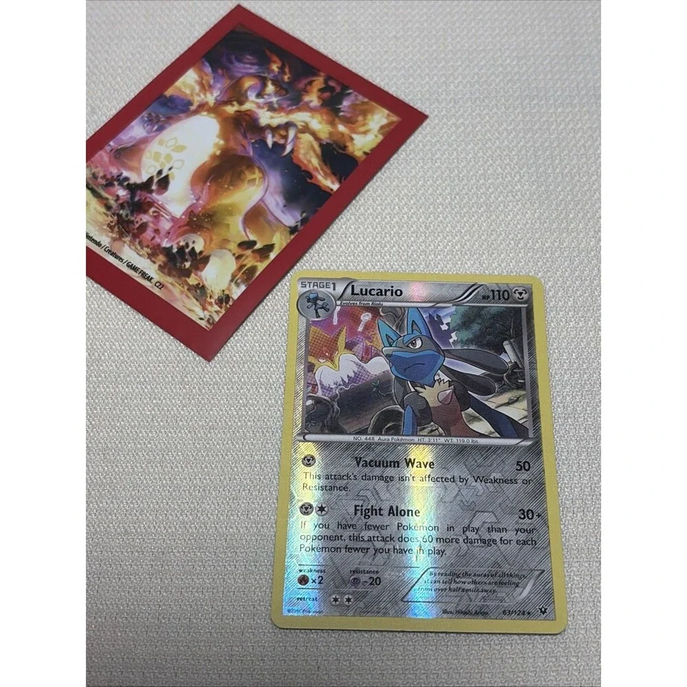 Lucario 63/124 Rare Reverse Holo Fates Collide 2016 Pokemon TCG in sleeve NM